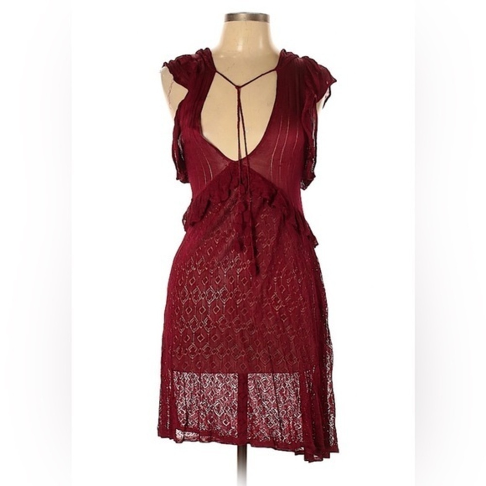 Burgundy Knitted Dress